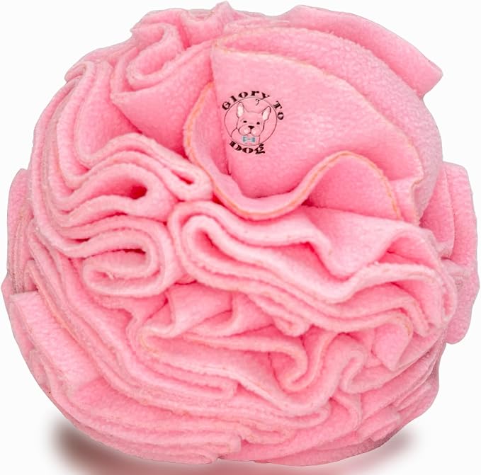 Glory To Dog Medium Breed Snuffle Interactive Foraging Dog Puzzle Ball Toy Pink Large
