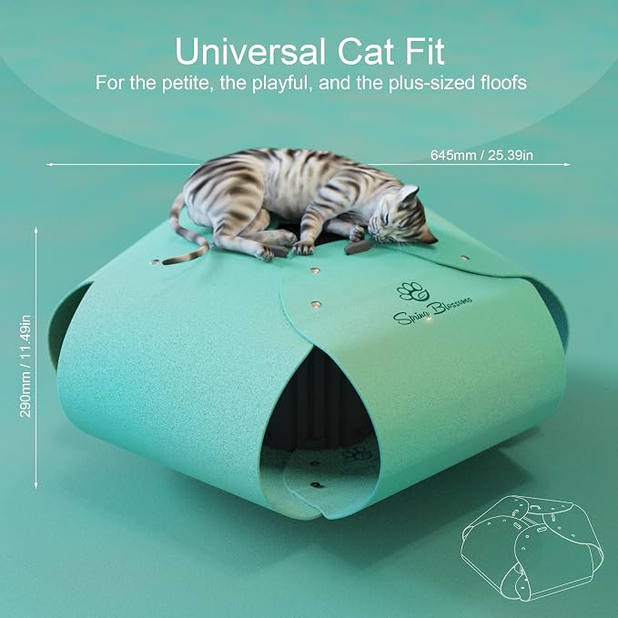 Cat Tunnel, Cat Cave for Indoor Cats Bed,Scratch Resistant Cat Toys for Medium Large Cats Hide and Seek Toy (Sky Cyan)