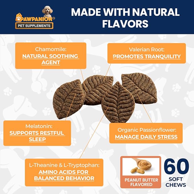Calming Soft Chews for Dogs Anxiety Relief 60 Count