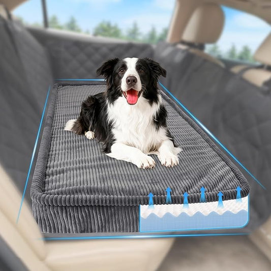 Loiion Thickened 4 in Orthopedic Dog Car Bed, Non-Slip Backseat Pet Mat, Removable Washable for SUVs/Sedans/Trucks, Plush Comfort for Large/Senior Dogs, Easy Clean (Dark Gray, (50" L×24.6" W×4" H))