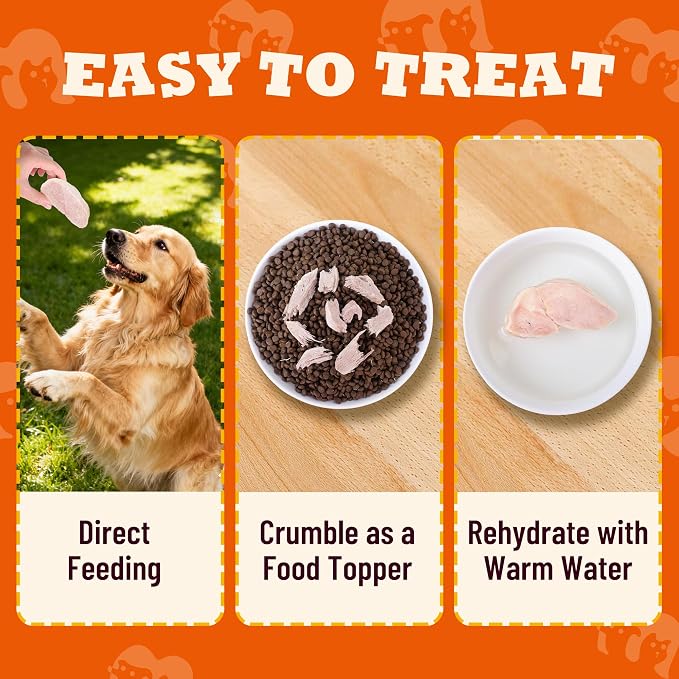 Freeze Dried Dog Treats, Single Ingredient Duck Breast Slices, Healthy Dog Treats for Medium & Large Dogs, Human Grade, Low Calorie, Grain Free Training Snacks for Dogs - 6.7oz