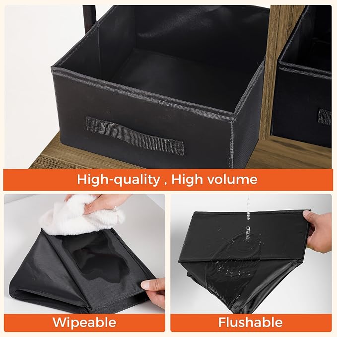 Dwanton Litter Box Enclosure with 2 Storage Shelves and 2 Drawers, 2-in-1 Hidden Cat Litter Box Enclosure Furniture with Shelf, Reversible Entrance, Washable Drawers, 50-Inch, Warm Brown