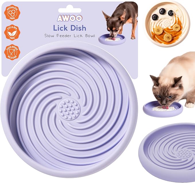 Lick Dish 2-Pack Bundle – Silicone Lick Mats for Cats and Kittens - Dishwasher Safe Pet Products