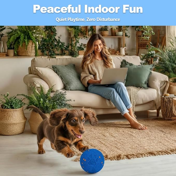 Interactive Dog Toys, Smart Dog Ball - 3.2 Inch, Automatic Moving Bouncing, E-TPU Material, Chew-Proof, Rechargeable, IPX7 Waterproof for Medium Large Dogs - Indoor & Outdoor