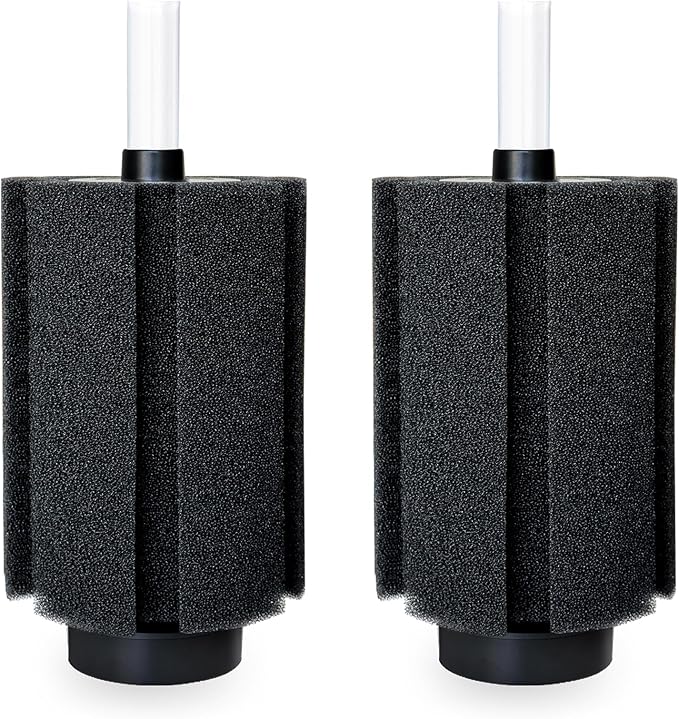100-120 Gal Large Aquarium Sponge Filter with Air Stone and Ceramic Media,2 Pack Quiet Fish Tank Filters fit Breeding Fry Betta Shrimp Fish Tank