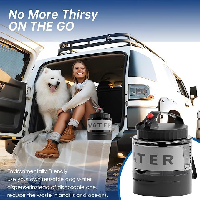 54oz Dog Water Dispenser Portable, 1.6L Leak-Proof Dog Water Bottle with Pull-Out Bowl, BPA Free Pet Travel Water Bottle for Daily Walks, Hiking, Park, Car Travel, Outdoor Beach Accessories