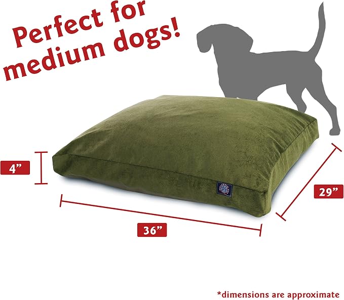 Majestic Pet Villa Rectangle Dog Bed Washable – Non Slip Comfy Pet Bed – Crate Bed with Removable Washable Cover – Kennel Bed for Sleeping, Polyester Fiber, Medium, Fern