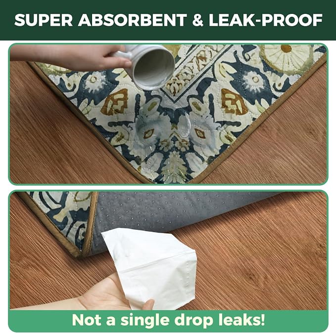 FXW Washable Pee Pads for Dogs, Puppy Pads with Super Absorbent, Specifically Designed for 48inch Cages, 29" x 47" Rectangle, Boho Beige, 2 Packs