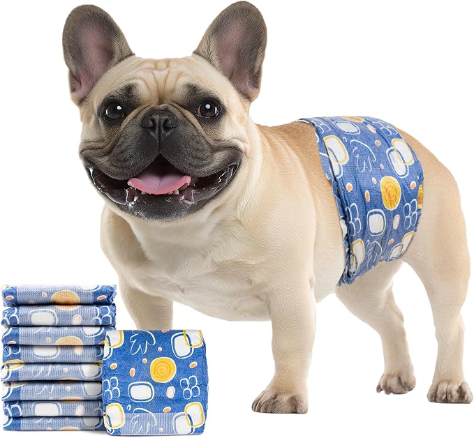 MICOOYO Male Dog Diapers, Disposable Male Dog Wraps with Wetness Indicator, Super Absorbent | Leak Proof Doggie Diapers for Incontinence, Marking, Puppy Training, M,18-25-inch Waist, 50 Counts