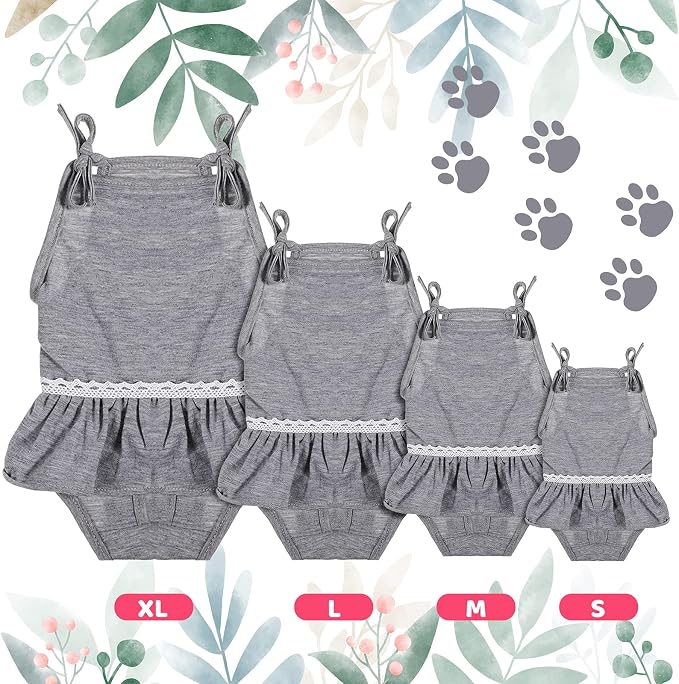3 Pieces Reusable Female Dog Diapers with Adjustable Suspender Washable Doggy Sanitary Panties Dog Period Diapers Puppy Underwear Jumpsuits for Heat Cycle Female Doggie Pet(XL)