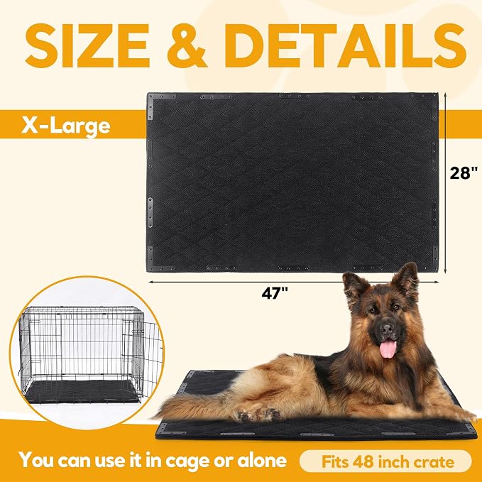 HOMBYS Chew Proof Dog Bed Mat with 20 Metal Rivets - Indestructible Kennel Pad for Teething Puppies & Aggressive Chewers, Durable Waterproof Crate Mat for Medium Dogs, 47" x 28" (Indoor/Outdoor Use)