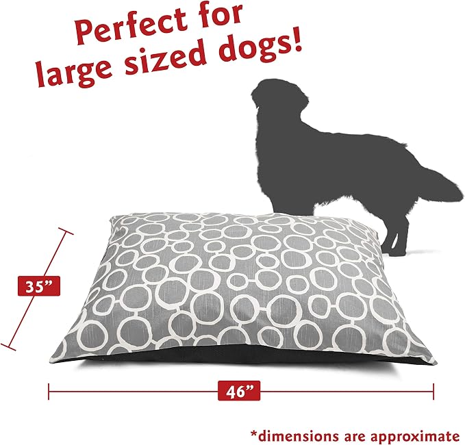 Majestic Pet Rectangle Large Dog Bed Washable – Non Slip Comfy Pet Bed – Dog Crate Bed Super Value Pillow Dog Bed – Dog Kennel Bed for Sleeping - Dog Bed Large Breed 46 x 35 Inch – Fusion Gray