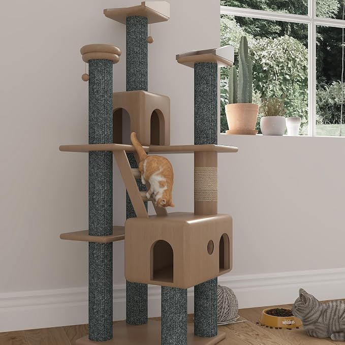 LaCheery 24"x79" Furniture Protectors from Cats Scratching Cat Scratch Pad for Couch Corner Protectors for Cats Dark Grey Cat Scratch Mat Self Adhesive Trimmable DIY Pets Scratching Carpet Large Roll