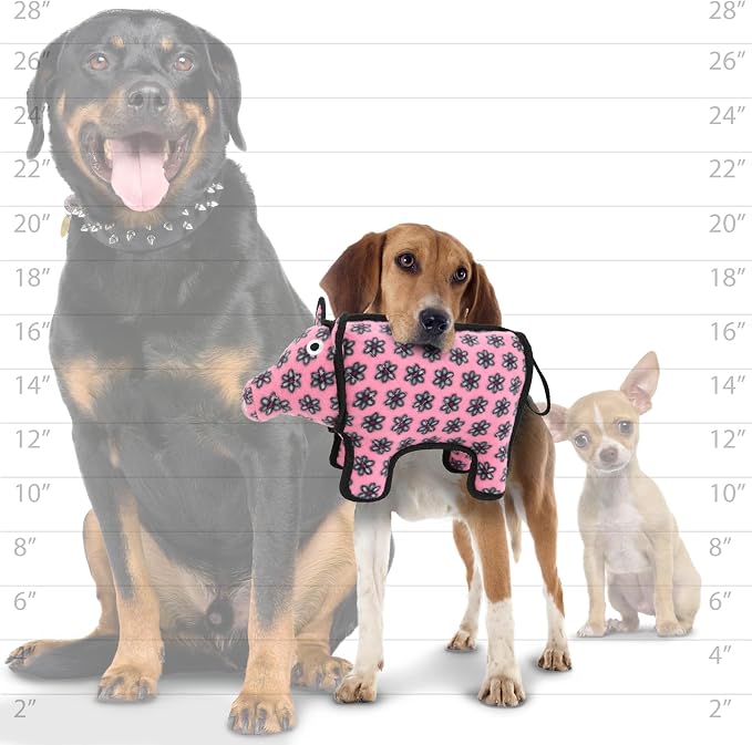 TUFFY® : 2 Pack Medium Pig Dog Toy: Ultra Durable Plush Toy with Multiple Layers & Reinforced Seams, Washable and Floats, Original Construction