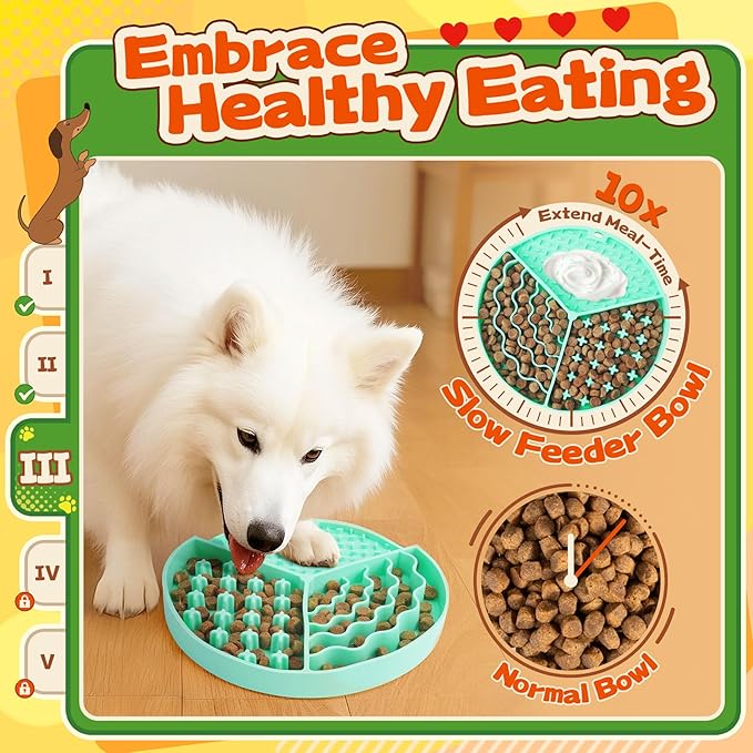 Forfon 10 Pack Complete Dog Puzzle Toys Set-Dog Lick Mat & Feeding Bowl with Suction Cups for Small & Medium Breeds,Enrichment Toys for IQ Training & Mentally Stimulating