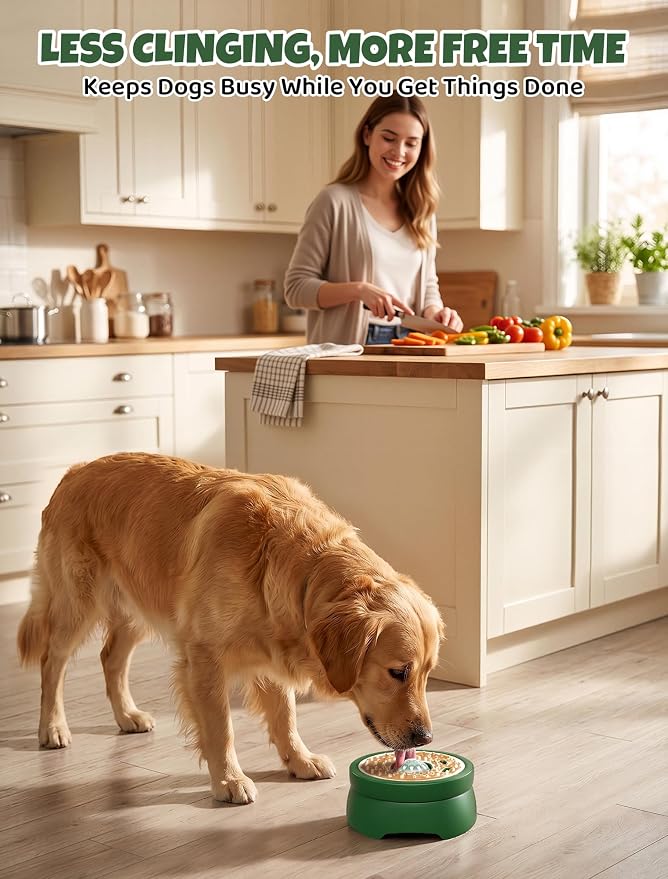 Dog Lick Bowl with Ball: ORDORA 2-in-1 Slow Feeder Dog Licking Bowl for Liquid & Thick Treat (Yogurt, Bone Broth & Supplements) - Anxiety Relief Dog Enrichment Lick Toys for Large Medium Small Dogs