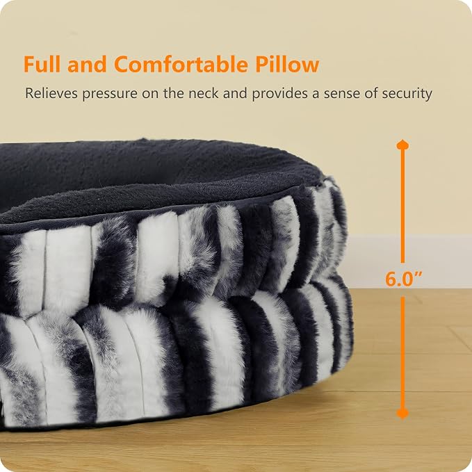 Dwanton Orthopedic Dog Bed for Medium Dogs with Gel Memory Foam, Waterproof Dog Sofa, Washable Pet Bed with Four Sided Bolster Cushion, Removable Cover & Non-Slip Bottom, 36", Tie-dye Grey