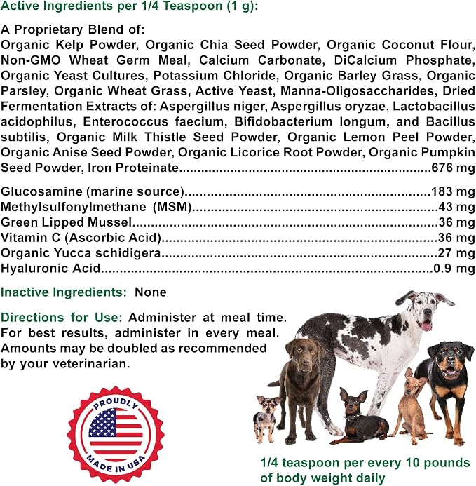 Dogzymes Phyto Flex - Glucosamine, Chondroitin, MSM and Hyaluronic Acid… (2 Pound)