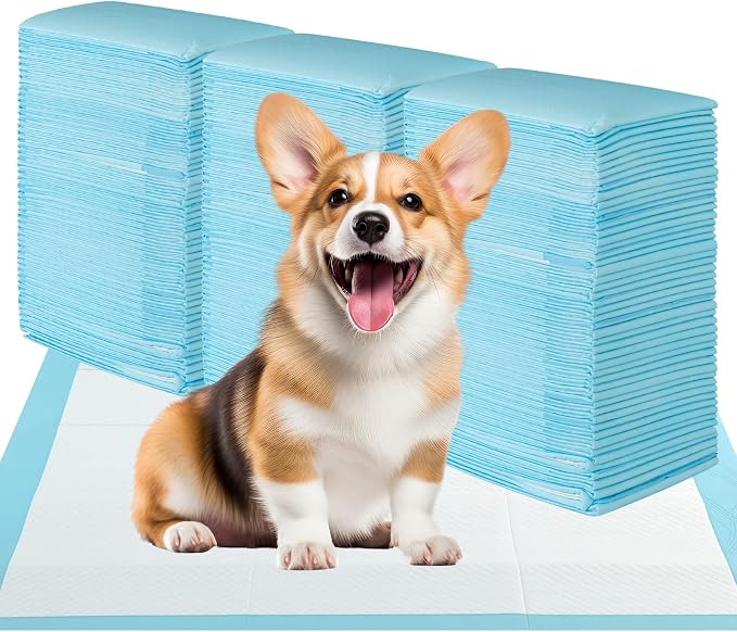 Giantex Dog Pee Pads 300 Count, 24" x 17" Puppy Training Pads for Small Dogs, Super Absorbent Leak-Proof Disposable Potty Pads for House Training, Indoor & Outdoor Use