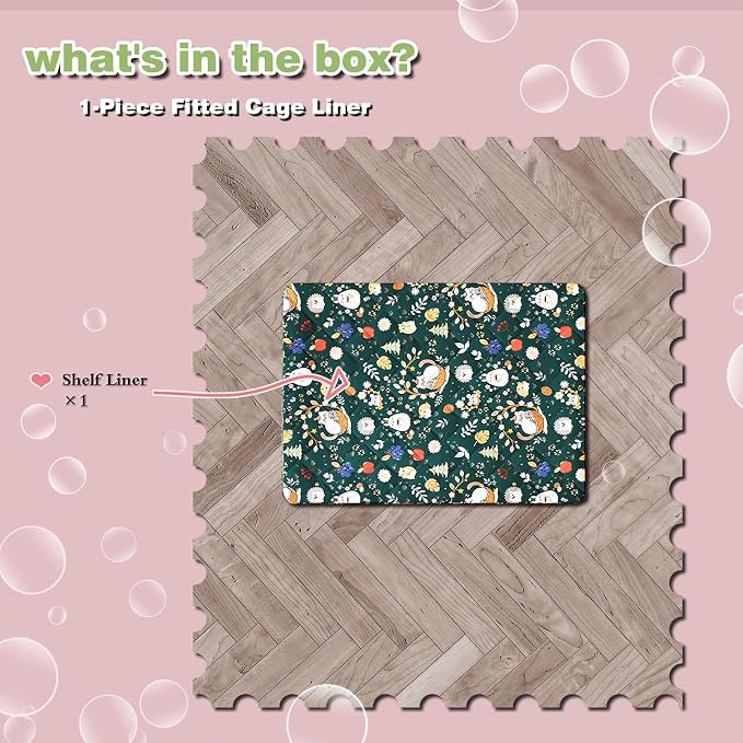 Ferret Cage Liner for Ferret Nation & Critter Nation Cage,Cute Animal Print,Washable Bedding,Cage Accessories for Ferrets, Chinchillas, Rats, Rabbits & Other Small Pets (Shelf Liner)