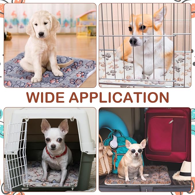 Ripeng 8 Pcs Guinea Pig Bed Mat Fleece Cat Pad Dog Crate Mat for Indoor Warm Reversible Pet Bedding for Small Animal Washable Kennel Crate Pad Cat Carrier(23'' x 18'',Multicolor)
