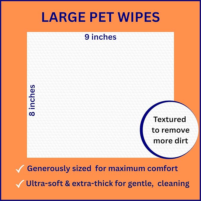 Aurora Pet Grooming Wipes – 400 Extra-Large Wipes for Dogs & Cats | Plant-Based, Hypoallergenic & All-Natural | Alcohol, Paraben & Sulfate-Free | Unscented