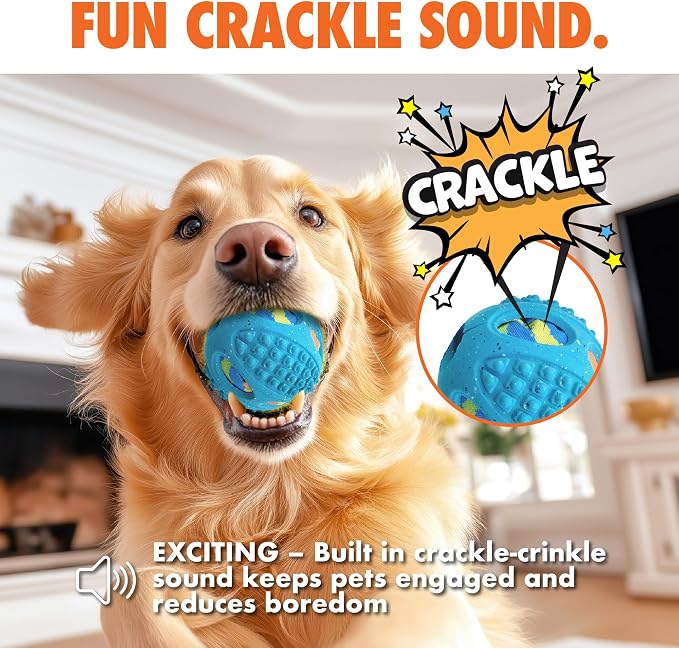 Max Fusion Made with Nike Grind, Arlee Meteor Ball Dog Toy, Toys for All Dogs, Durable & Natural Rubber Chew Toy for Play, Fetch & Chewing, Medium, Blue, 1 Count