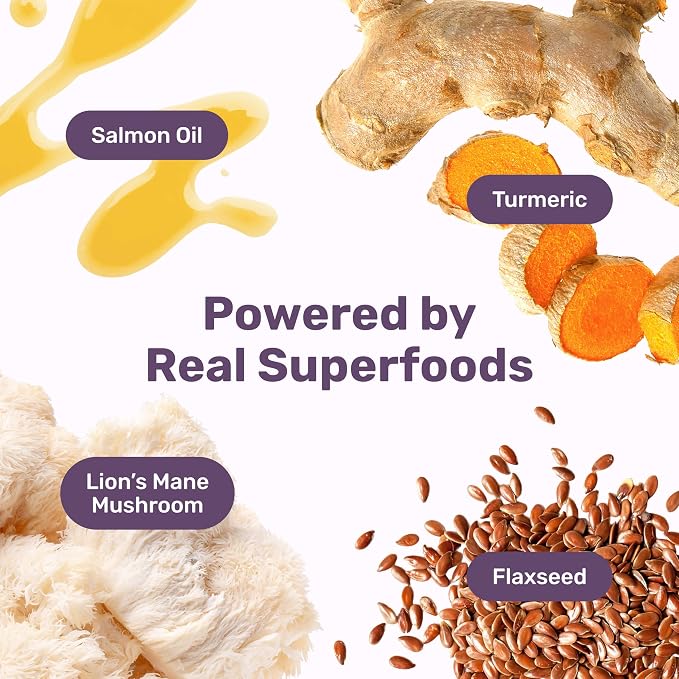 Badlands Ranch Super Skin & Coat Soft Chews for Dogs – Antioxidant-Rich Superfoods with Flaxseed, Salmon Oil, Turmeric & Lion’s Mane Mushroom – 60 Soft Chews