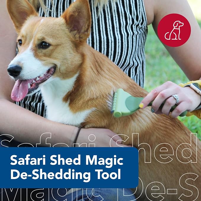 Coastal Pet - Safari - Shed Magic De-Shedding Tool for Dogs with Short to Medium Hair, No Color, Large (6.375" L x 3" W)