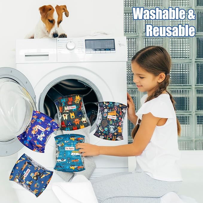 5 Pack Male Dogs Diapers, Washable Reusable Premium Belly Bands for Male Dogs, High Absorbing Male Dog Pee Wraps for Doggie in Incontinence or Excitable Urination and Training Middle