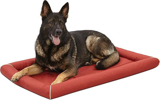 MidWest Homes for Pets XL QuietTime MAXX Ultra-Rugged Dog Bed, Water & Odor Resistant, Bolstered Edge, Non-Slip Bottom, Fits 48-inch Crates, Brick