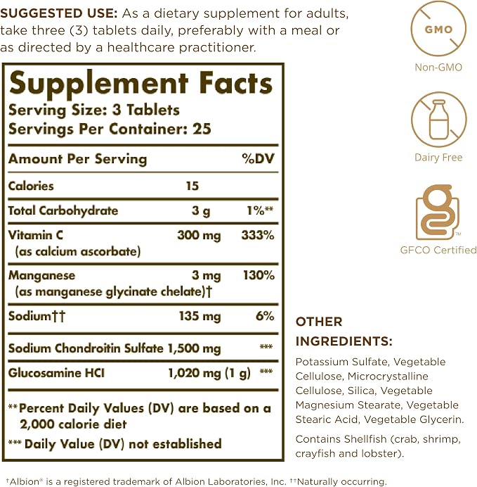 Solgar – Extra Strength Glucosamine Chondroitin Complex, 75 Tablets