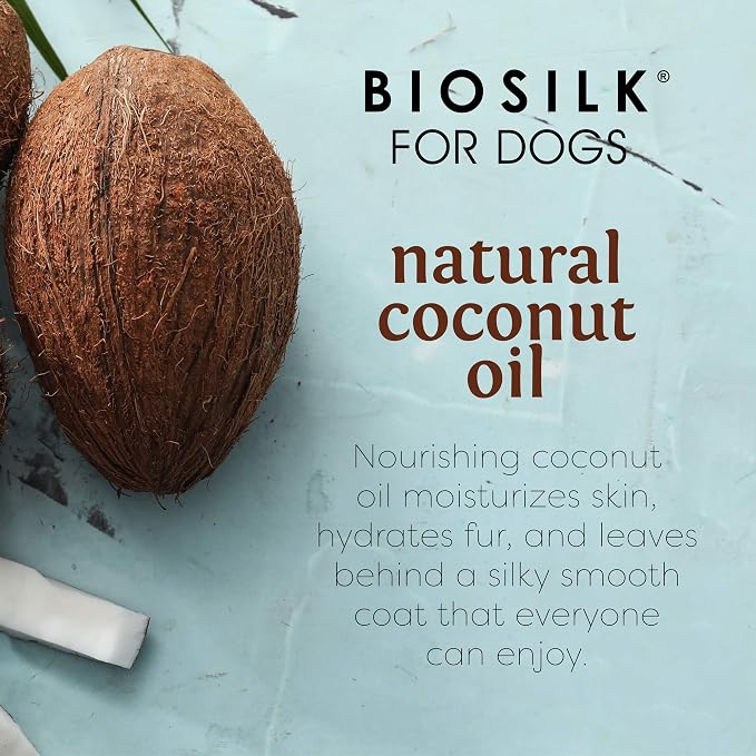 BioSilk Silk Therapy Conditioning Detangling Spray for Dogs with Natural Coconut Oil, Leave-In Detangler and Conditioner, Dematting Grooming Spray, Sulfate Free, 7 Fl Oz