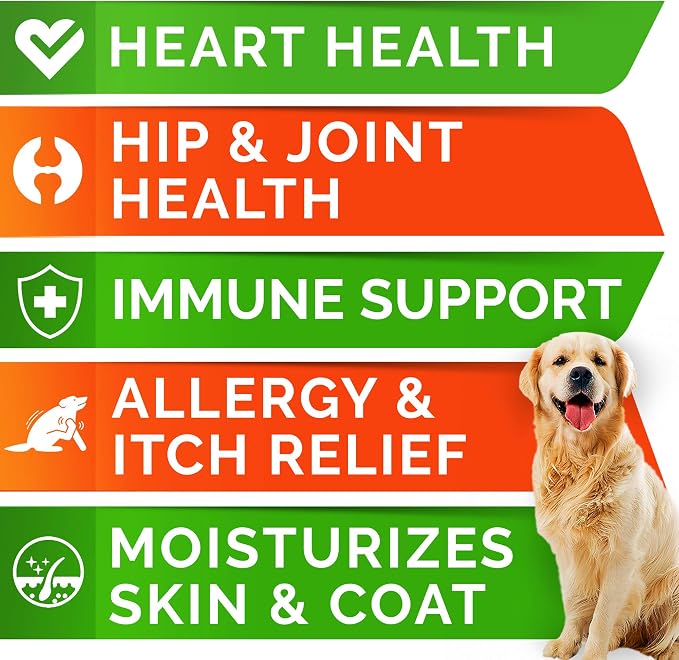 StrellaLab Omega 3 Fish Oil Pills for Dogs (180 Ct) - No Fishy Smell Softgels - EPA + DHA Fatty Acids Reduce Shedding&Itching - Supports Joints, Brain, Heart&Overall Health - EPA&DHA Fatty Acids - USA