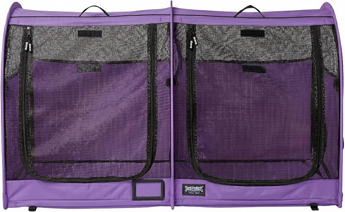 STURDI Small Cargo Pop-Up Pet Kennel, Double Compartment | Collapsible Travel Pet Crate for Cats & Dogs | Easy to Fold with Portable Carry Bag