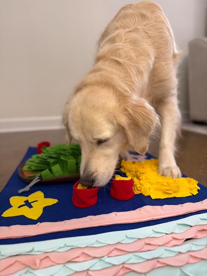 Snuffle Mat for Dogs - Large 35 x 23 in Dog Snuffle Mat, Interactive Nosework & Foraging Mat, Slow Feeder Puzzle Toy, Dog Enrichment Toy for Small, Medium & Large Dogs