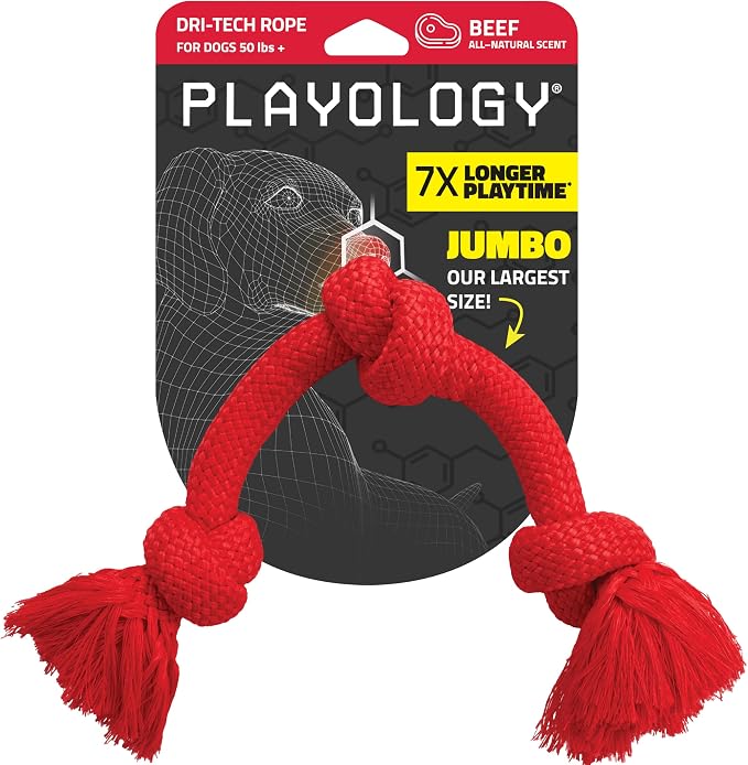 Playology Dri-Tech Rope X-Large Peanut Butter & Beef 2-Pack