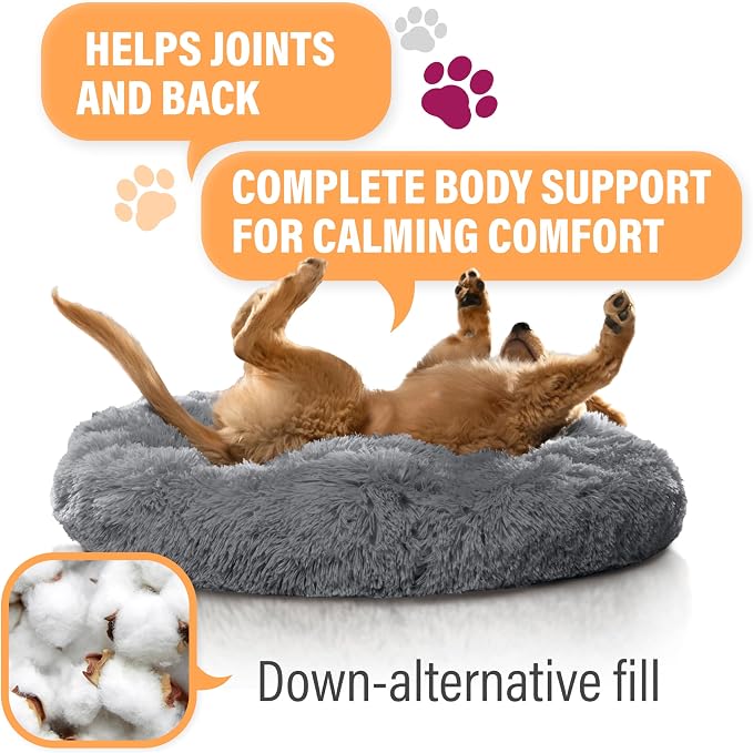 Active Pets Dark Grey Dog Bed Up to 100lbs, Calming Orthopedic Pet Bedding for Anxiety Relief, Joint Support & Comfort, Washable Dog Furniture