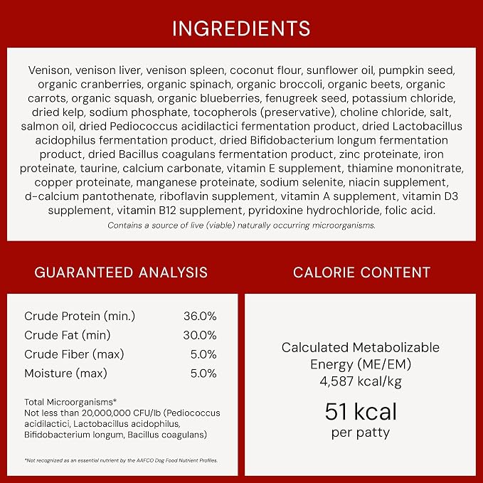 Stella & Chewy's Freeze-Dried Raw Dinner Patties - Simply Venison Recipe - High Protein Grain-Free Puppy & Dog Food - Perfect For Picky Eaters - 14 oz