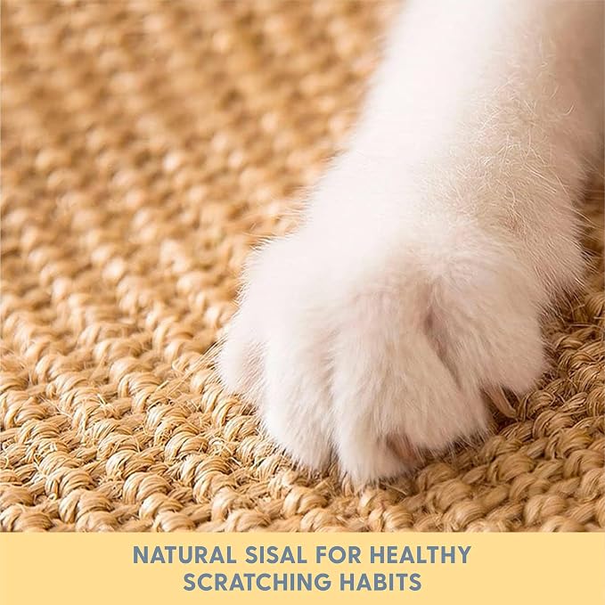 The Cat Ladies Cat Scratch Furniture Protector Mat - Couch Protector from Claws - Anti Scratch Furniture Protectors from Cats Scratching - Sisal Scratcher Pad - Beige