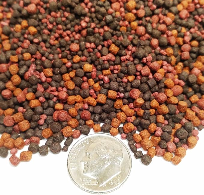 12-Types of Floating/Sinking Blackworm & Intense Coloring Pellets of Mixed of 1mm, 2mm, 3mm Ideal for All Tropical Fish. Premium Tropical Fish Pellet Foods. GB-1000-1-lb