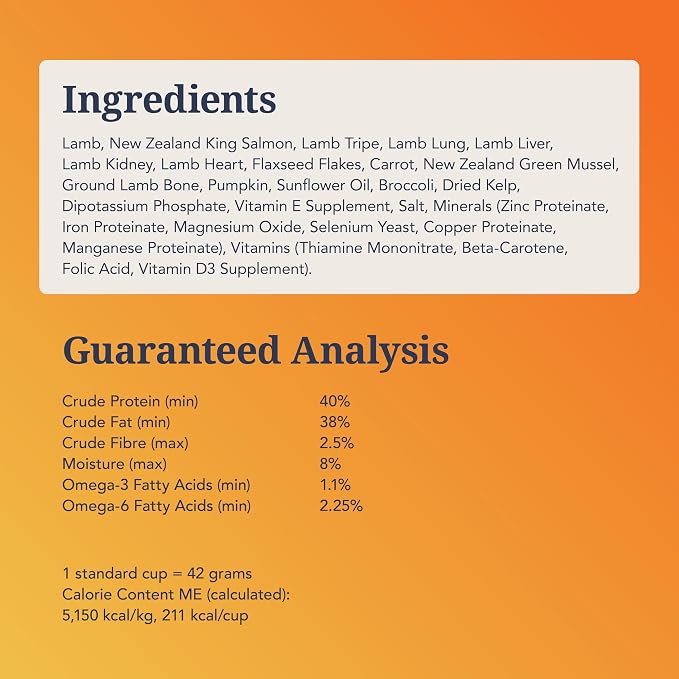 K9 Natural Lamb & King Salmon Freeze Dried Dog Food, High-Meat Natural Complete Meal or Meal Toppers for Dogs, Grass-Fed Lamb & King Salmon from New Zealand, Grain-Free, GMO-Free, 3.5oz