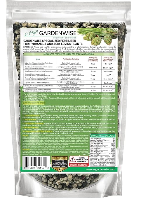 GARDENWISE Evergreen Fertilizer – All-Purpose Granular Plant Food for Outdoor Trees and Shrubs, Azaleas, Magnolias, Pines & Arborvitae – Slow-Release Formula (1/2 Quart)