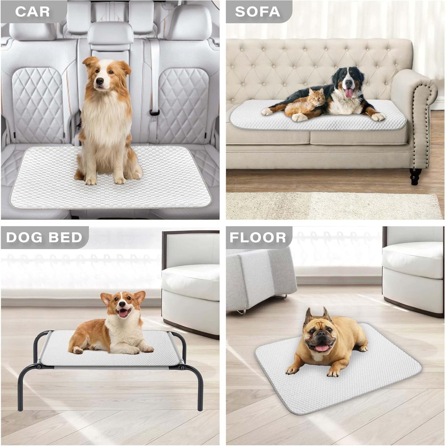 MICROCOSMOS Pet Cooling Mat & Sleeping Pad- Breathable Bubble Surface, EZ Clean. Keep Cooling for Pets, Kids and Adults in Summer.(GreyWhite, 59" x 40")