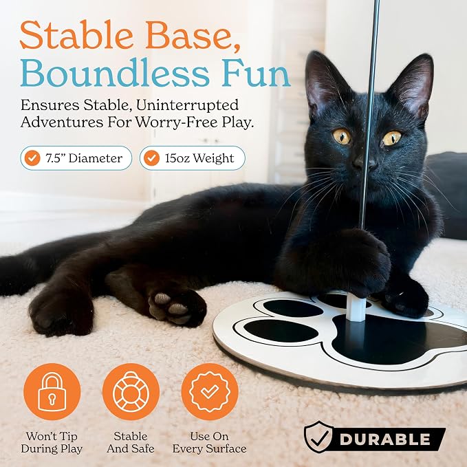 18-Piece Interactive Cat Toys for Indoor Cats, Cat Stuff Heavy Duty Self-Holding Floor Base & Suction Cup - Durable Feather Wand Bird Simulation Self Play Kitten Toys for Bored Adult Cats Juguete Gato