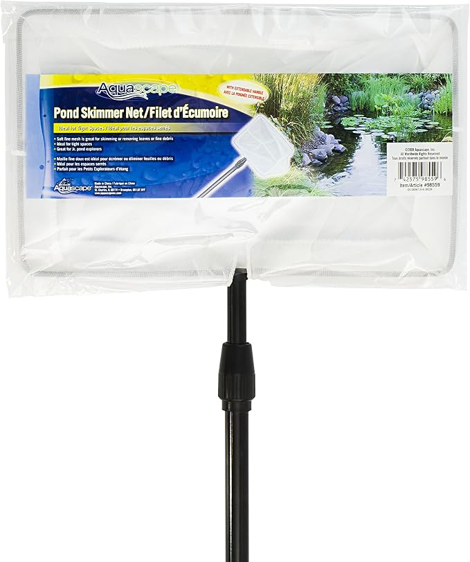 Aquascape 98559 Pond and Debris Skimmer Net, 32-Inch Extendable Handle , White