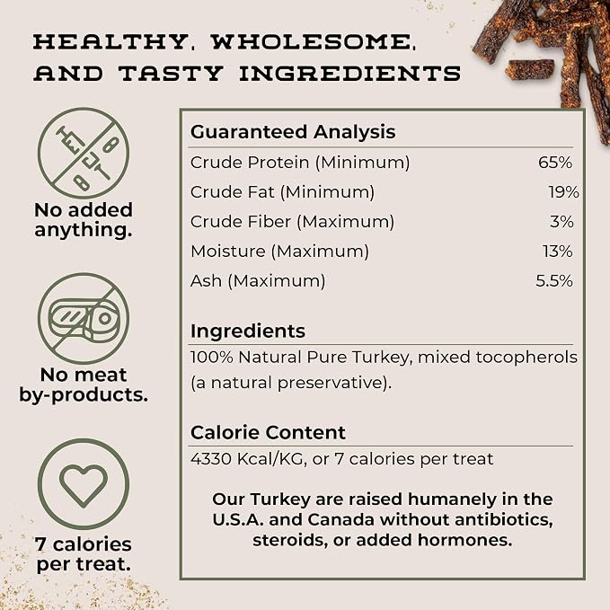 Turkey Bits Grain Free High Protein Dog Treats for Small to Large Breed - Low Calorie for Training - High Value, Human Grade Meat, Healthy Dog Treats for Small, Medium & Large Dogs (8oz)