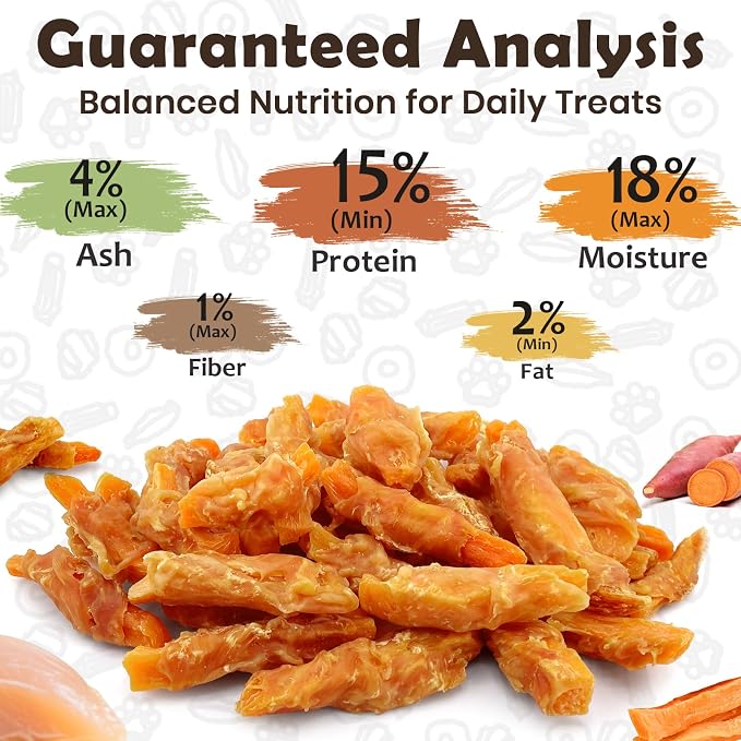 Chicken Wrapped Sweet Potato Dog Treats 10.6oz – Soft Chewy Training Treats for for Small, Medium & Large Breeds, Easy to Digest, Rawhide-Free Healthy Snacks