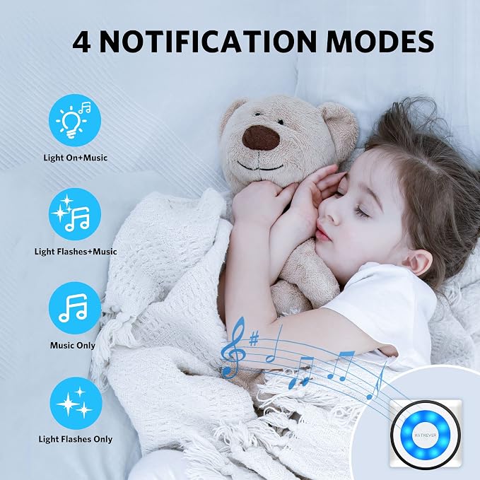 Wireless Dog Doorbell for Potty Training, Doggie Door Bell to Go Outside, 1000ft Range, IP65 Waterproof Touch Button, 4 Notification Modes, Easy Velcro Installation