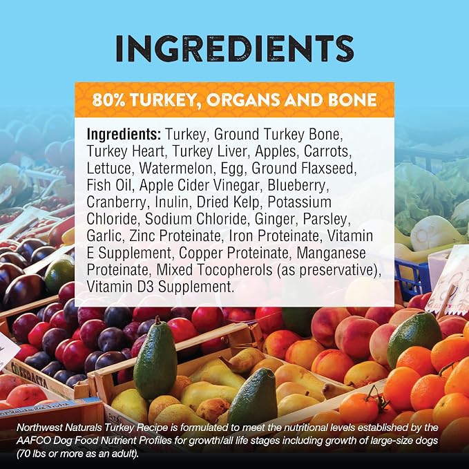 Northwest Naturals Freeze-Dried Turkey Dog Food - Bite-Sized Nuggets - Grain-Free, High-Protein Diet, Human-Grade Pet Food, Limited Ingredients, All Natural, Healthy & Nutritious - 12 Oz (Pack of 2)
